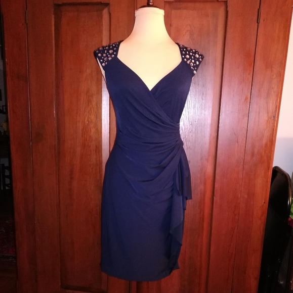 Maggy London Navy Cocktail Dress - Size 6 - Picture 2 of 7